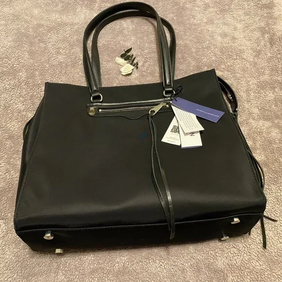 NWT REBECCA MINKOFF Always On Side Regan Tote Black Nylon - Picture 3 of 11